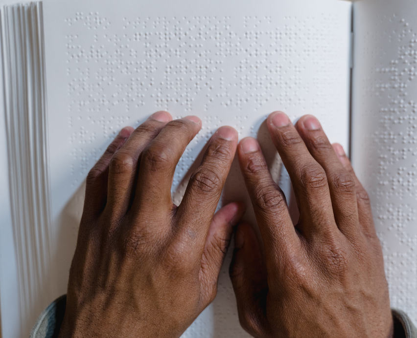 Braille hands image used as a braille cover placeholder for Braille Books section